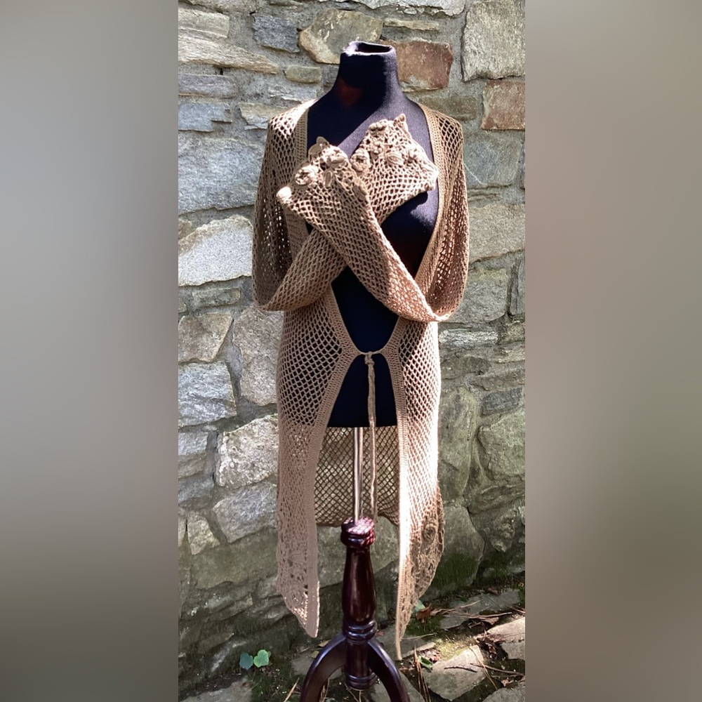 Sundance Net Maxi cardigan Duster M Boho